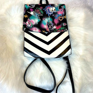 𝅺ASOS Backpack‎ Purse Chevron Unicorn Bright Colorful